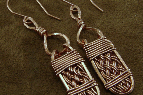 Copper Handwoven Earrings