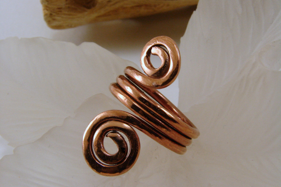 Copper Spiral Ring - Any Size
