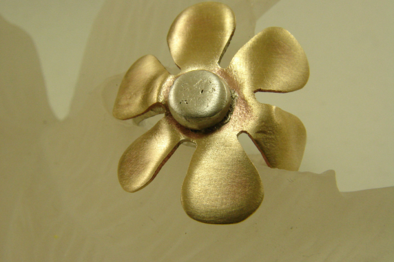 Sterling Silver and Copper or Red Brass  Flower Ring - Any Size