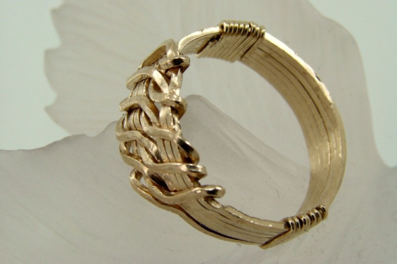Gold-filled Wire wrapped Wave Ring-Any Size