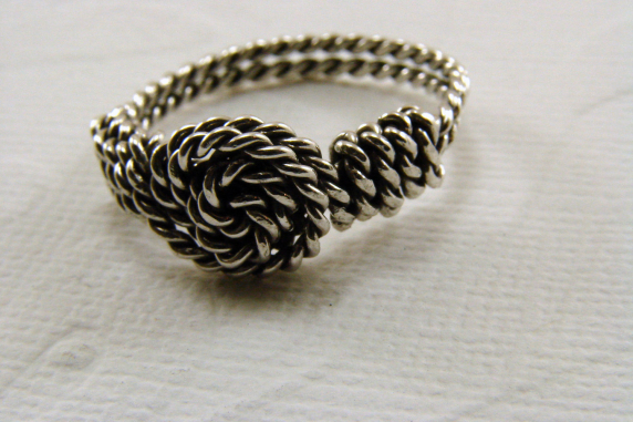 Sterling Silver Twisted Wire Wrapped Ring - any size