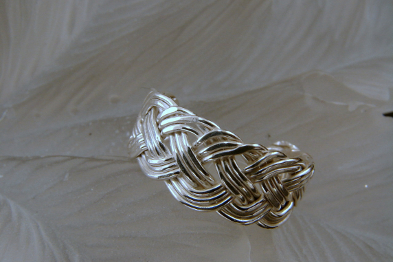 Hand-woven Braided Sterling Silver Toe Ring - Any Size
