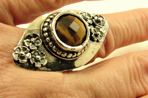 Sterling Silver and Tigers Eye Ring Size 7