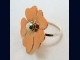 Sterling Silver and Copper or Red Brass  Flower Ring - Any Size