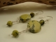 Yellow Turquoise and Sterling Silver Earrings