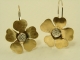 Red Brass and Sterling Silver Flower Earrings