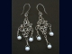 Sterling Silver Filigree and Pearl Earrings