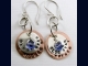 Blue Star Mother Copper and Sterling Silver with Crystal Blue Star Earrings