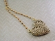 Antique Brass Metal Love Heart Pendant with Antique Brass and Tiger Eye Chain Ne
