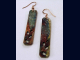 Copper Bar Flame Painted Earrings