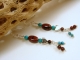 Turquoise and Mahogany Obsidian Earrings