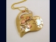 Mixed Metals Broken Mended Heart with Celestial Theme Necklace