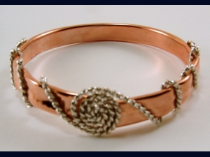 Copper Tubing and Sterling Silver Bangle  Bracelet - Various Sizes