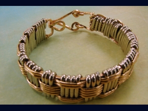 Men's Hand Woven SIlver and Brass Bracelet